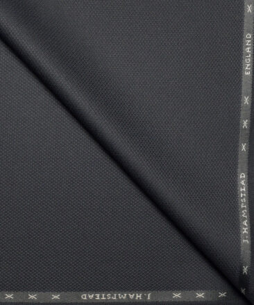 J.Hampstead  Structured Polyester Viscose Stretchable Suiting Fabric (Dark Grey)
