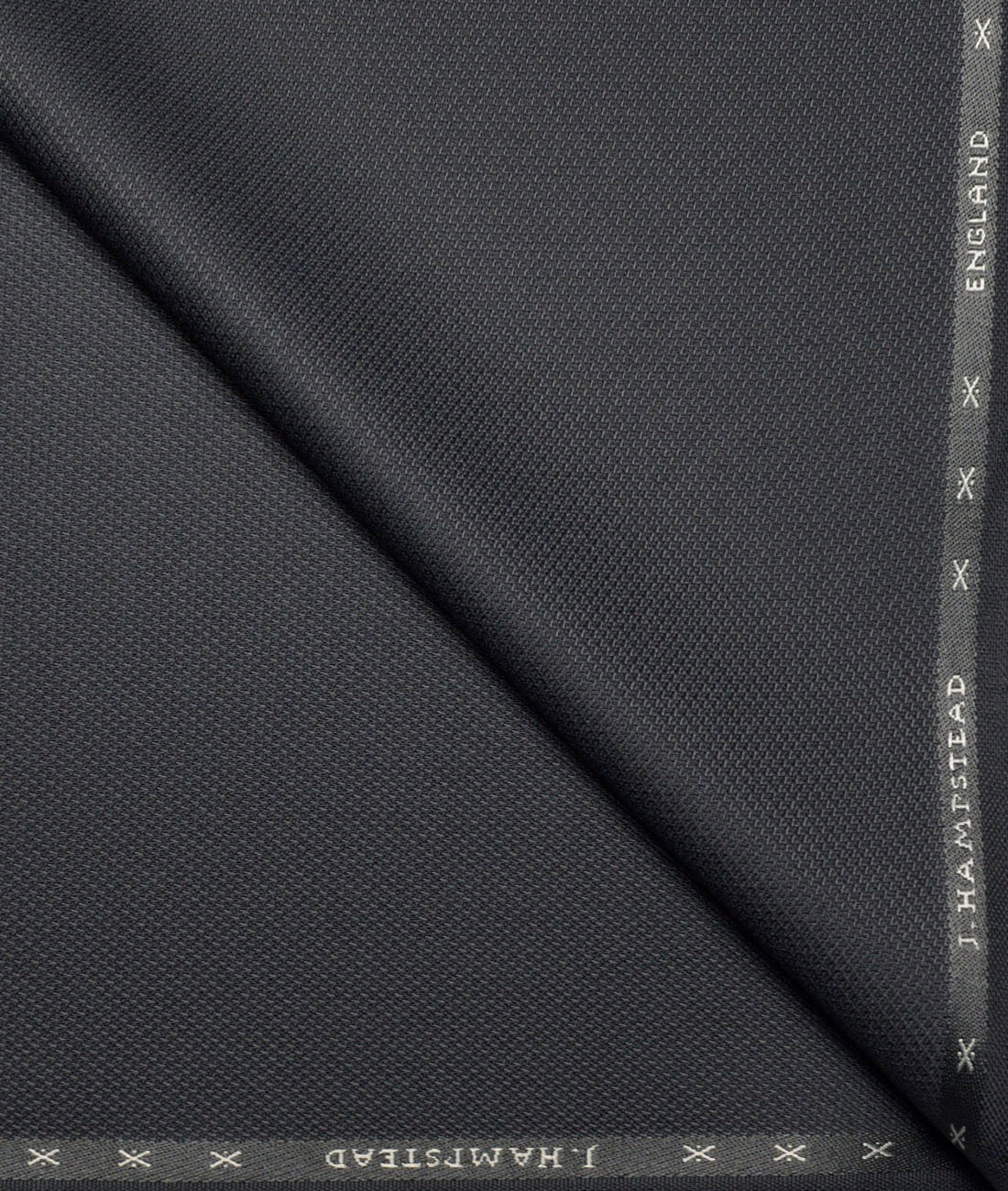 J.Hampstead Structured Polyester Viscose Stretchable Suiting Fabric (Dark Grey) J.Hampstead Structured Polyester Viscose Stretchable Suiting Fabric (Dark Grey)