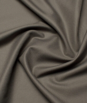 J.Hampstead  Structured Polyester Viscose Stretchable Suiting Fabric (Light Brown)