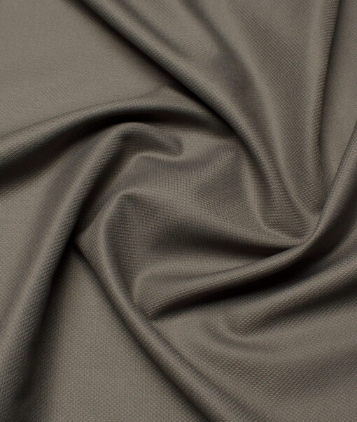 J.Hampstead  Structured Polyester Viscose Stretchable Suiting Fabric (Light Brown)