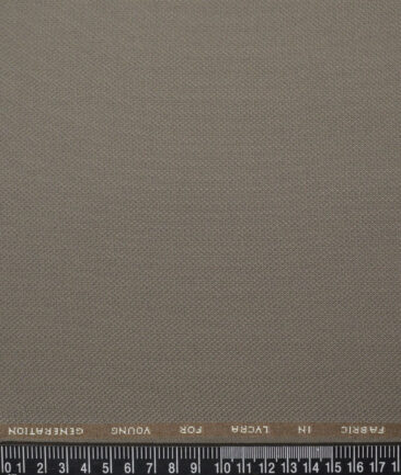 J.Hampstead  Structured Polyester Viscose Stretchable Suiting Fabric (Light Brown)