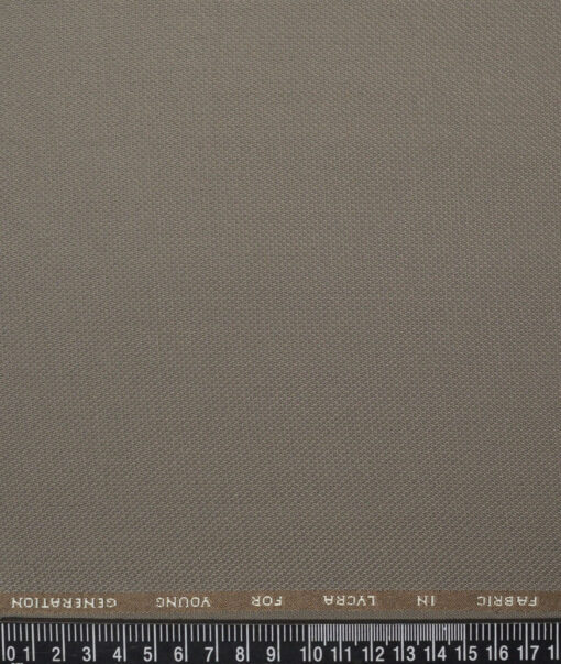 J.Hampstead  Structured Polyester Viscose Stretchable Suiting Fabric (Light Brown)