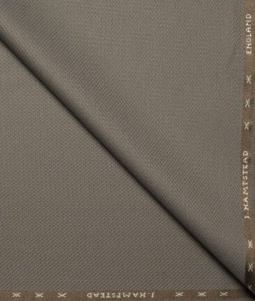 J.Hampstead  Structured Polyester Viscose Stretchable Suiting Fabric (Light Brown)