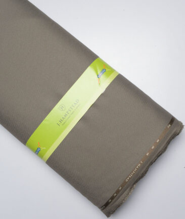 J.Hampstead  Structured Polyester Viscose Stretchable Suiting Fabric (Light Brown)