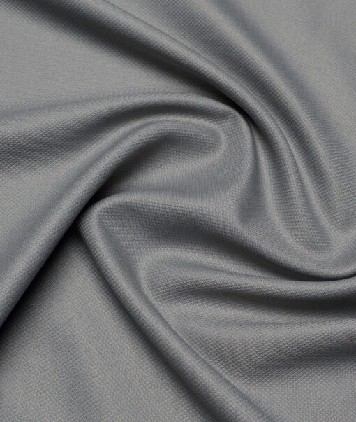J.Hampstead  Structured Polyester Viscose Stretchable Suiting Fabric (Light Grey)