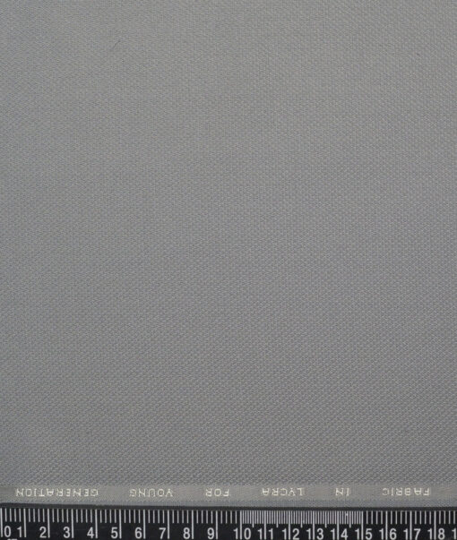 J.Hampstead  Structured Polyester Viscose Stretchable Suiting Fabric (Light Grey)