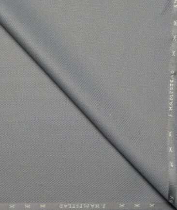J.Hampstead  Structured Polyester Viscose Stretchable Suiting Fabric (Light Grey)