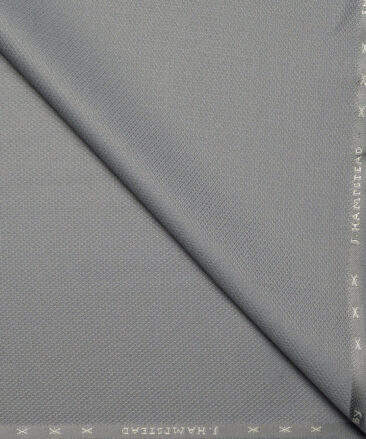 J.Hampstead  Structured Polyester Viscose Stretchable Suiting Fabric (Light Grey)