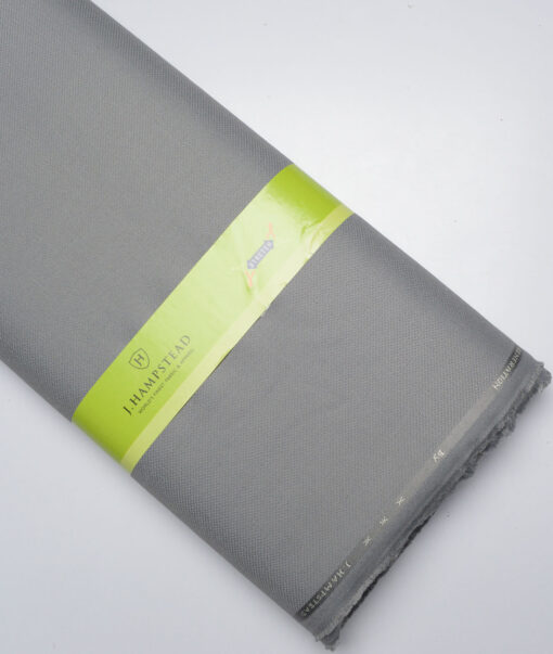 J.Hampstead  Structured Polyester Viscose Stretchable Suiting Fabric (Light Grey)
