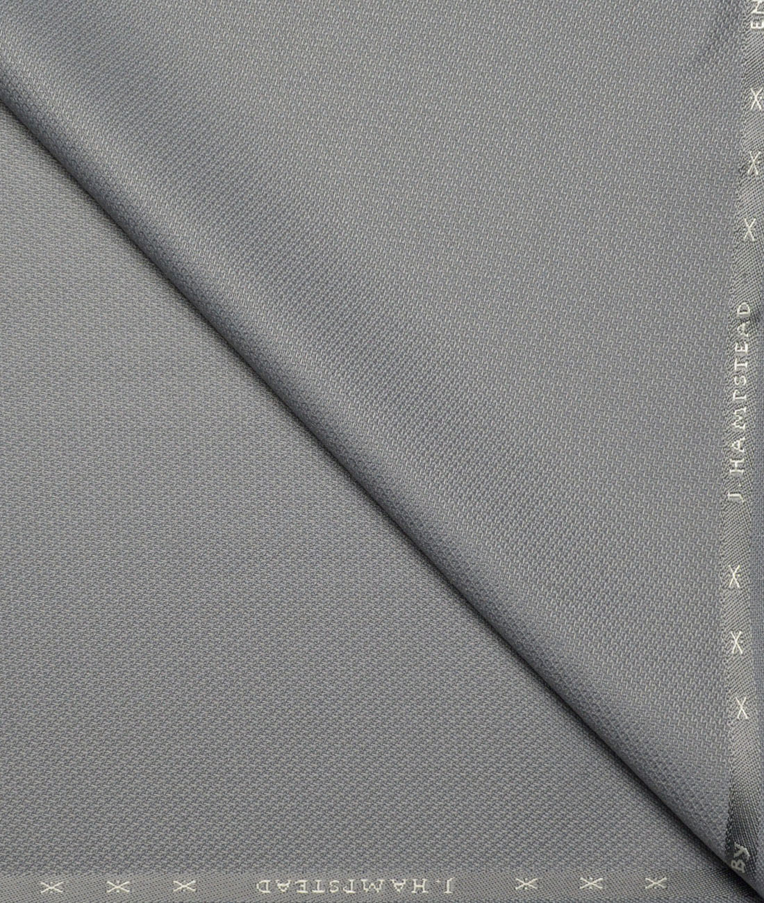 J.Hampstead Structured Polyester Viscose Stretchable Suiting Fabric (Light Grey) J.Hampstead Structured Polyester Viscose Stretchable Suiting Fabric (Light Grey)