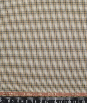 J.Hampstead  Self Design Polyester Viscose Stretchable Suiting Fabric (White & Brown)