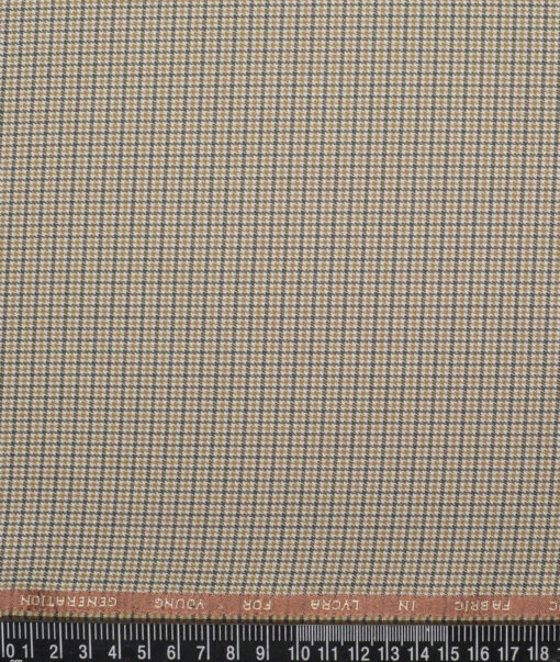 J.Hampstead  Self Design Polyester Viscose Stretchable Suiting Fabric (White & Brown)