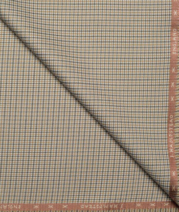 J.Hampstead  Self Design Polyester Viscose Stretchable Suiting Fabric (White & Brown)