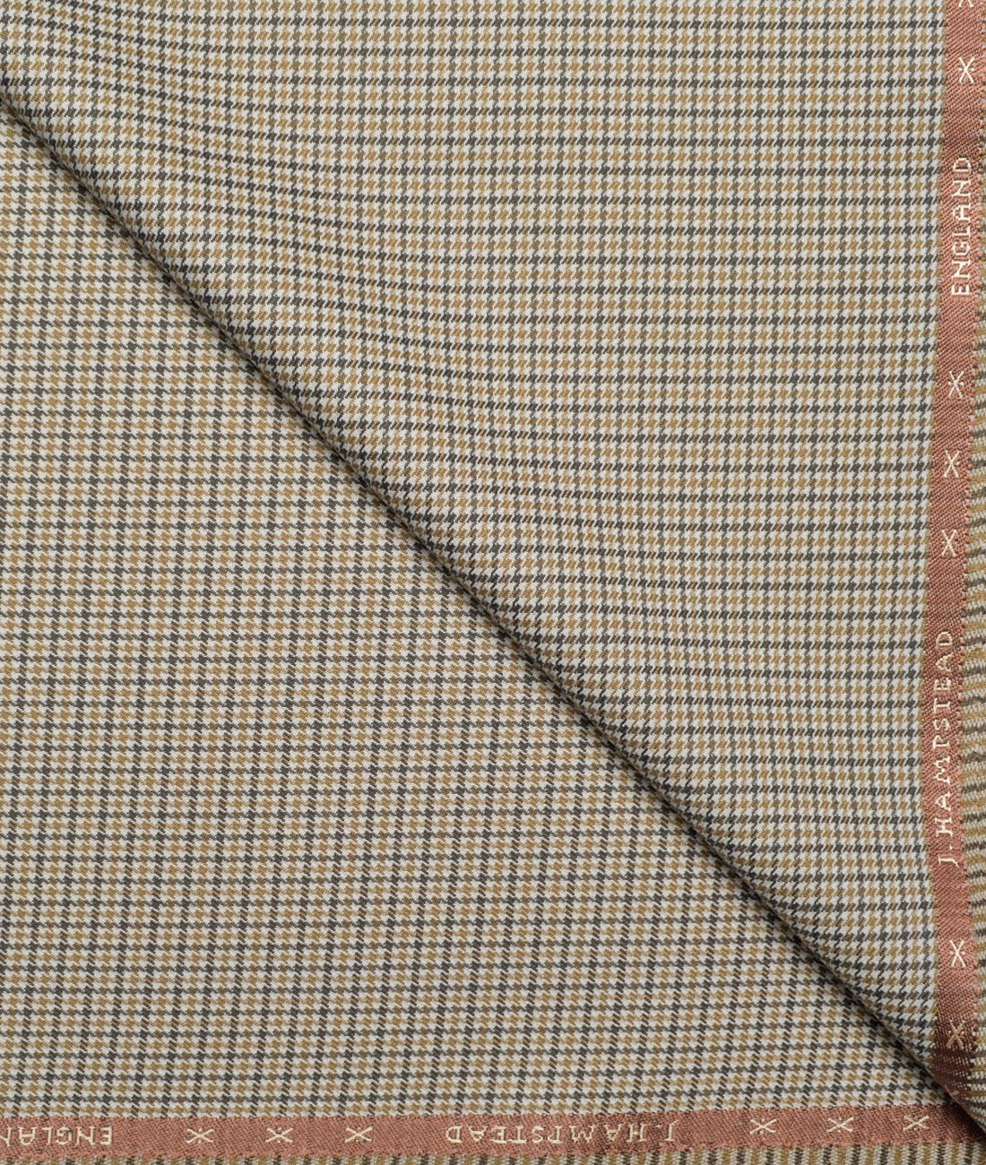 J.Hampstead Self Design Polyester Viscose Stretchable Suiting Fabric (White & Brown) J.Hampstead Self Design Polyester Viscose Stretchable Suiting Fabric (White & Brown)