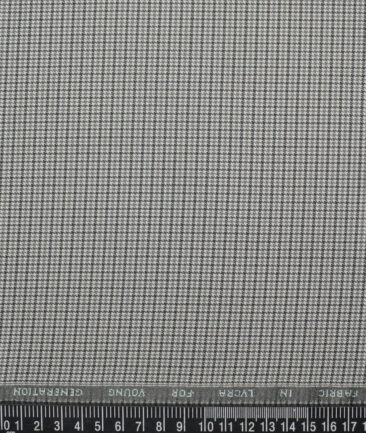 J.Hampstead  Self Design Polyester Viscose Stretchable Suiting Fabric (White & Black)