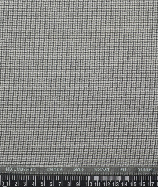 J.Hampstead  Self Design Polyester Viscose Stretchable Suiting Fabric (White & Black)