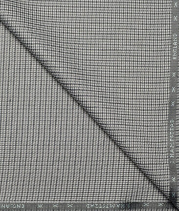 J.Hampstead  Self Design Polyester Viscose Stretchable Suiting Fabric (White & Black)