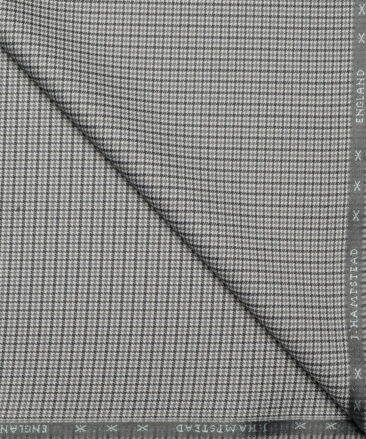 J.Hampstead  Self Design Polyester Viscose Stretchable Suiting Fabric (White & Black)