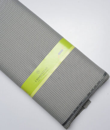 J.Hampstead  Self Design Polyester Viscose Stretchable Suiting Fabric (White & Black)