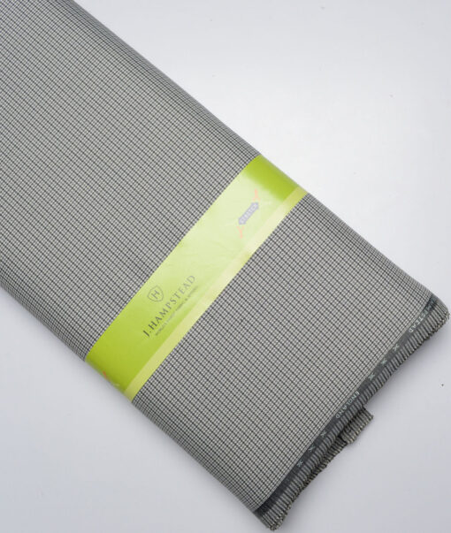 J.Hampstead  Self Design Polyester Viscose Stretchable Suiting Fabric (White & Black)