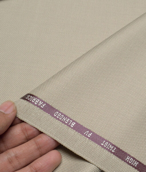 J.Hampstead  Structured Polyester Viscose Suiting Fabric (Beige)