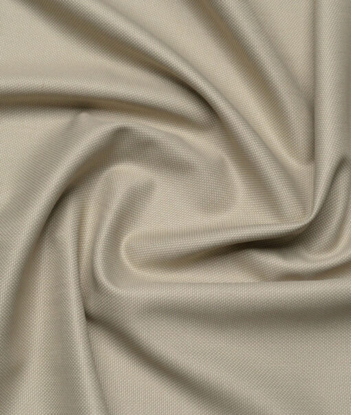 J.Hampstead  Structured Polyester Viscose Suiting Fabric (Beige)