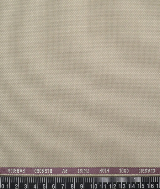 J.Hampstead  Structured Polyester Viscose Suiting Fabric (Beige)