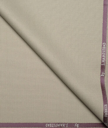 J.Hampstead  Structured Polyester Viscose Suiting Fabric (Beige)