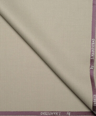 J.Hampstead  Structured Polyester Viscose Suiting Fabric (Beige)