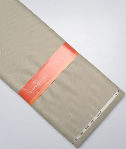 J.Hampstead  Structured Polyester Viscose Suiting Fabric (Beige)