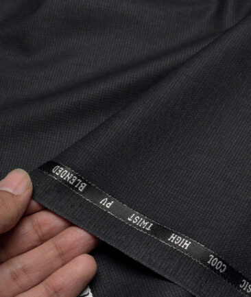 J.Hampstead  Structured Polyester Viscose Suiting Fabric (Blackish Grey)