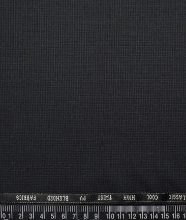 J.Hampstead  Structured Polyester Viscose Suiting Fabric (Blackish Grey)