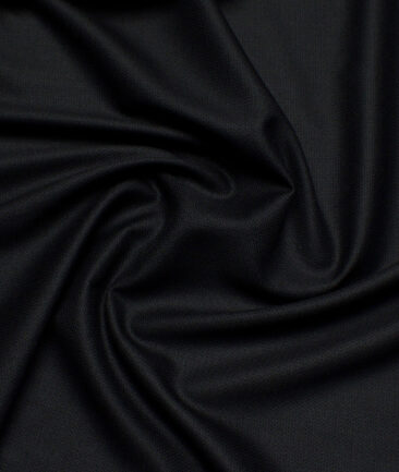 J.Hampstead  Structured Polyester Viscose Suiting Fabric (Black)