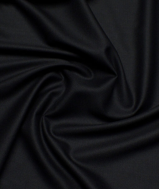 J.Hampstead  Structured Polyester Viscose Suiting Fabric (Black)