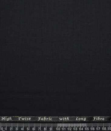 J.Hampstead  Structured Polyester Viscose Suiting Fabric (Black)