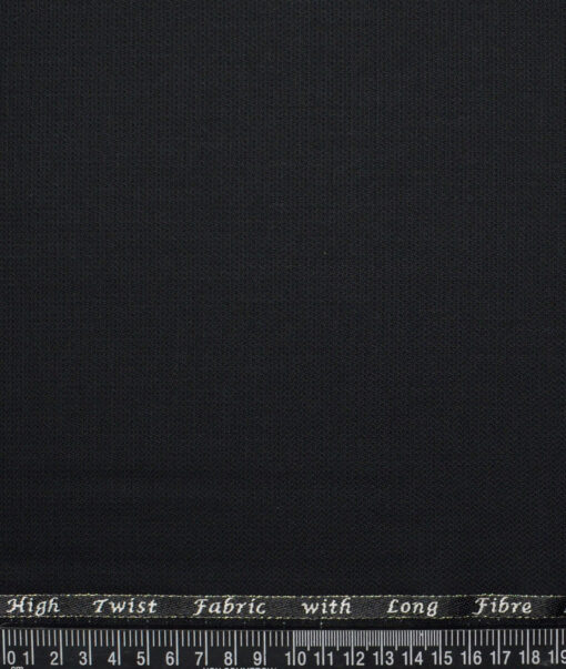 J.Hampstead  Structured Polyester Viscose Suiting Fabric (Black)