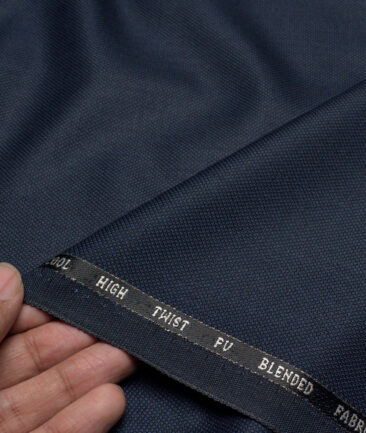 J.Hampstead  Structured Polyester Viscose Suiting Fabric (Dark Blue)
