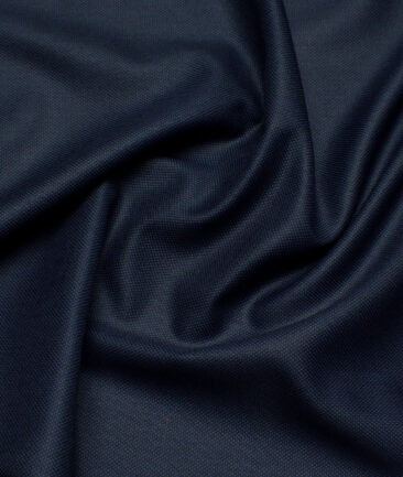 J.Hampstead  Structured Polyester Viscose Suiting Fabric (Dark Blue)