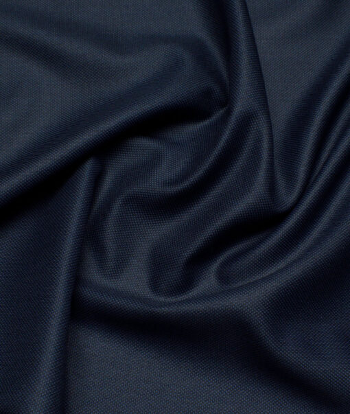 J.Hampstead  Structured Polyester Viscose Suiting Fabric (Dark Blue)
