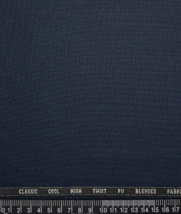 J.Hampstead  Structured Polyester Viscose Suiting Fabric (Dark Blue)