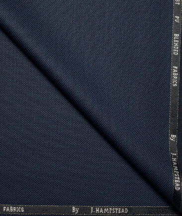 J.Hampstead  Structured Polyester Viscose Suiting Fabric (Dark Blue)