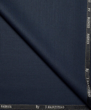 J.Hampstead  Structured Polyester Viscose Suiting Fabric (Dark Blue)