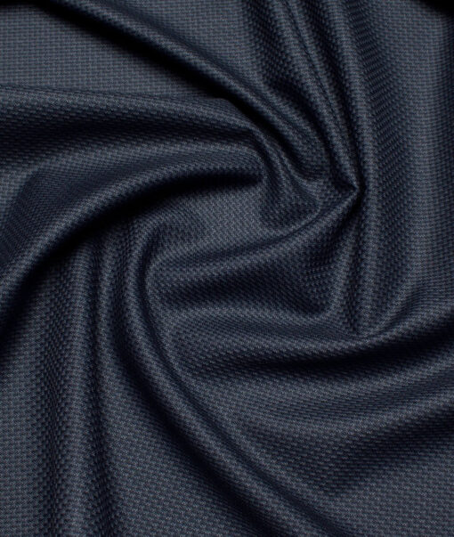 J.Hampstead  Structured Polyester Viscose Suiting Fabric (Dark Blue)