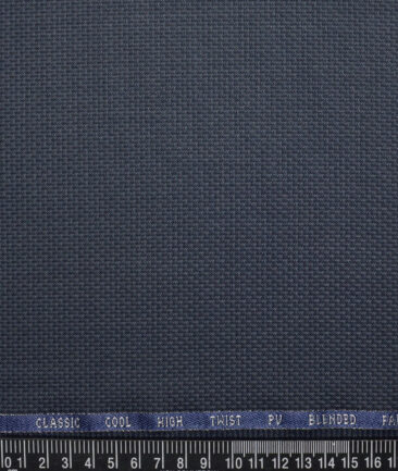J.Hampstead  Structured Polyester Viscose Suiting Fabric (Dark Blue)