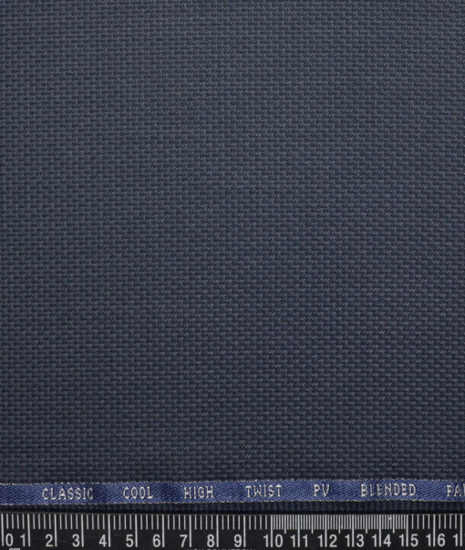 J.Hampstead  Structured Polyester Viscose Suiting Fabric (Dark Blue)
