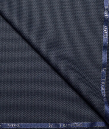 J.Hampstead  Structured Polyester Viscose Suiting Fabric (Dark Blue)