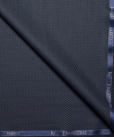 J.Hampstead  Structured Polyester Viscose Suiting Fabric (Dark Blue)
