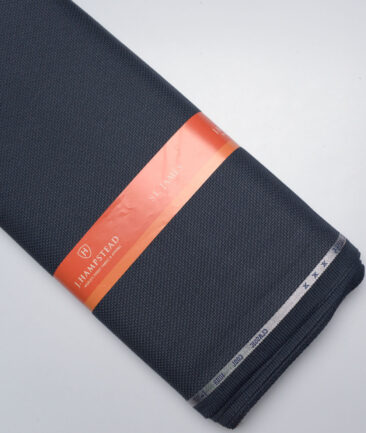 J.Hampstead  Structured Polyester Viscose Suiting Fabric (Dark Blue)