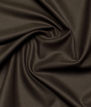 J.Hampstead  Structured Polyester Viscose Suiting Fabric (Dark Brown)