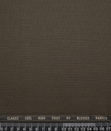 J.Hampstead  Structured Polyester Viscose Suiting Fabric (Dark Brown)